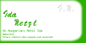 ida metzl business card